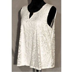 NAIF Lace Tank Top, Gold Accent, Lined Top, Size ?